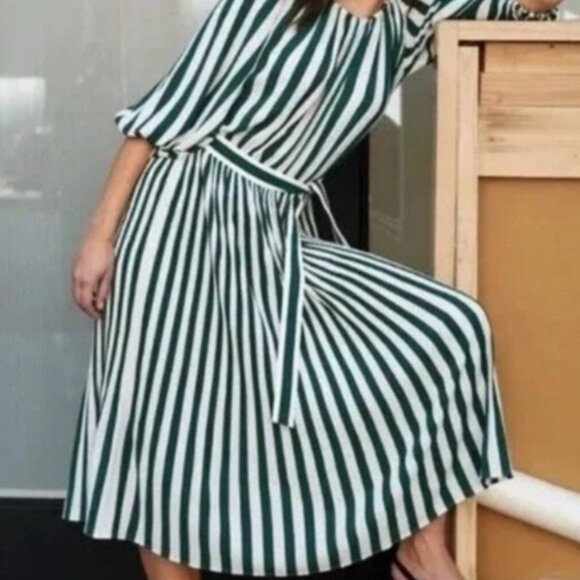 NWOT - AYR The Who's She - Regatta Striped Belted Dress - Picture 2 of 4